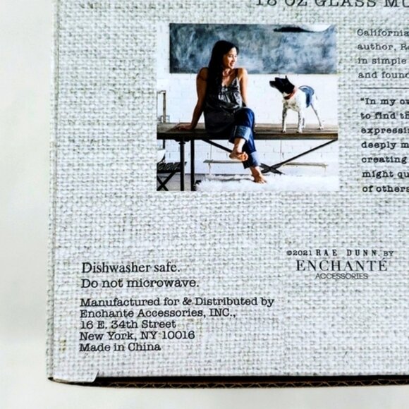 Rae Dunn Enchanté Accessories Large Letters CUP OF HAPPY Glass Coffee Mug 18oz - Picture 6 of 6